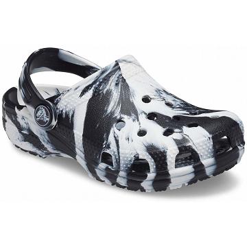 Zuecos Crocs Classic Marbled Niño Negros | Mexico 1324BEXC